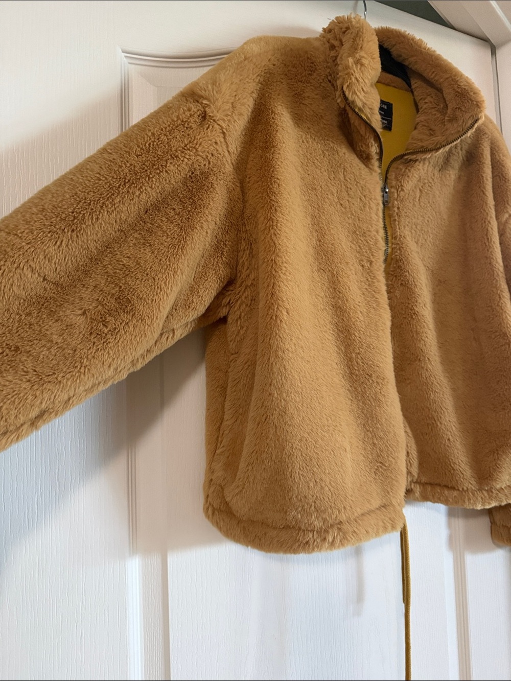 Cozy Faux-Fur Puffer Jacket in Camel - Picture 5 of 7